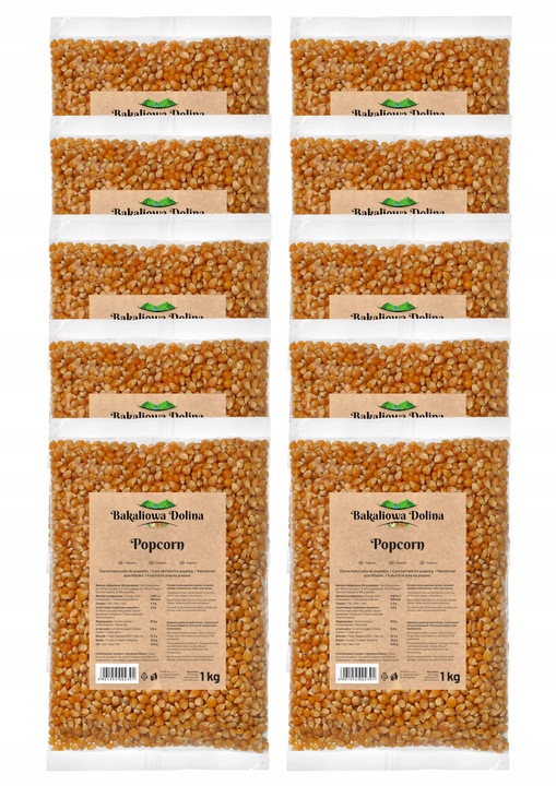 POPCORN 10 KG ZIARNO KUKURYDZA DO PRAŻENIA BEZ SOLI WYSOKA JAKOŚĆ PRZEKĄSKI