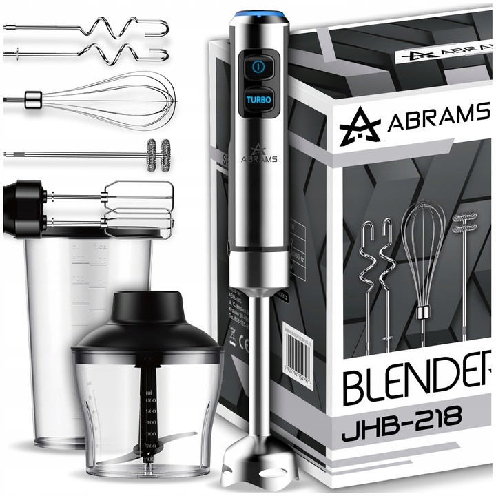 BLENDER RĘCZNY MIKSER WIELOFUNKCYJNY TRYB TURBO 1500 W OSTRZA TYTANOWE