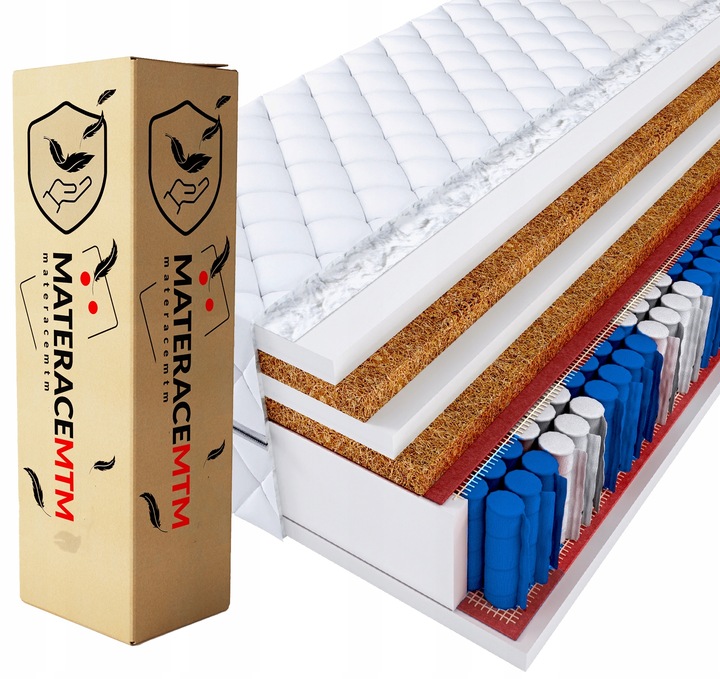 Materac MEDI 90x200 DOUBLE HARD 2xkokos, pocket H5 - TWARDY