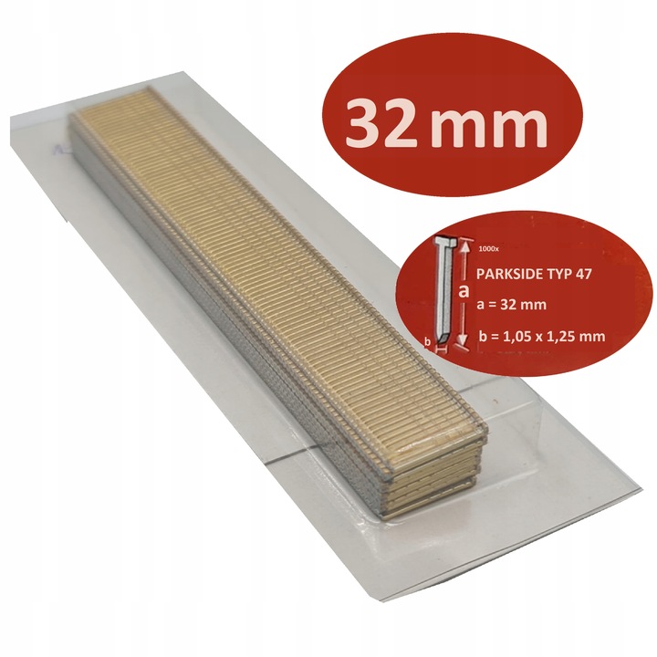 Gwoździe PARKSIDE typ 47 sztyfty 32 mm do PET25 GWOŹDZIE PARKSIDE PET