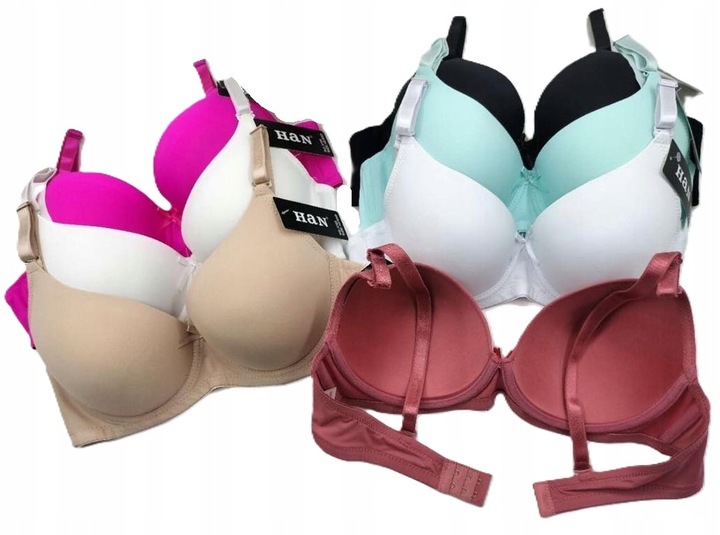 Biustonosz gładki stanik usztywniany zbierający z fiszbinami 80D kolory