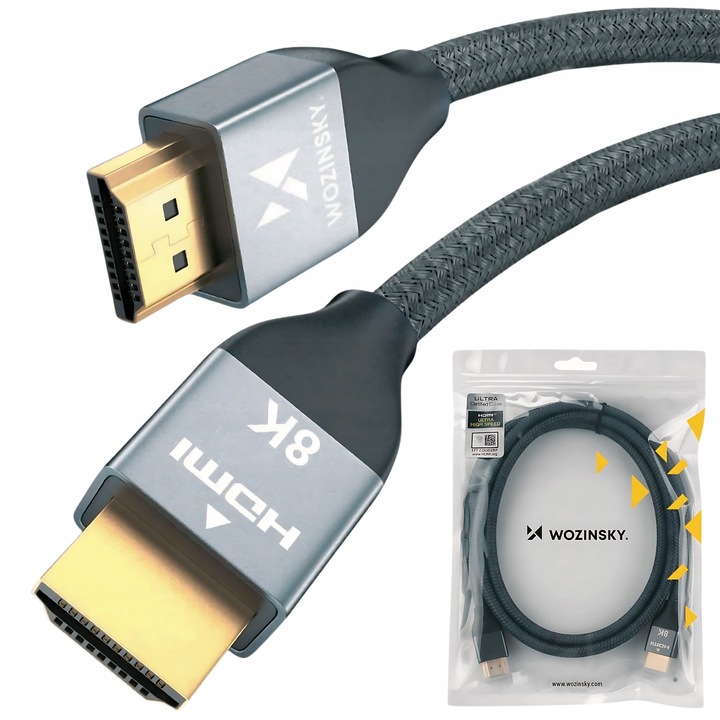KABEL HDMI 2.1 CERTYFIKOWANY HIGH SPEED 8K 60HZ /4K 120HZ PRZYŁĄCZE