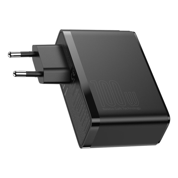 BASEUS MOCNA ŁADOWARKA SIECIOWA ZASILACZ 2X USB USB-C QC 100W + KABEL TYP-C