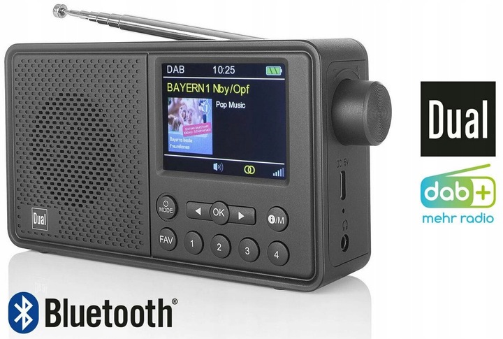 Radio Dual MCR 120 DAB+ FM RDS Bluetooth WBUDOWANY AKUMULATOR