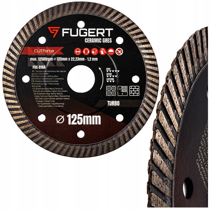 TARCZA DIAMENTOWA DO CIĘCIA GRESU PŁYTEK CERAMIKI 125 MM PRECYZYJNA