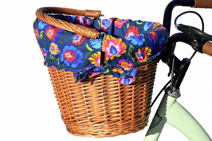 KOSZYK NA ROWER wiklinowy KOSZ + obszycie 16 KOLOR