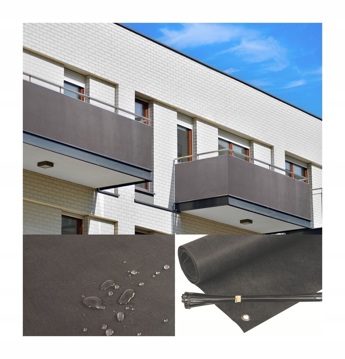 OSŁONA BALKONOWA 0,9X5M MATA NA BALKON TARAS OGRODZENIE PŁOT +UV 98%