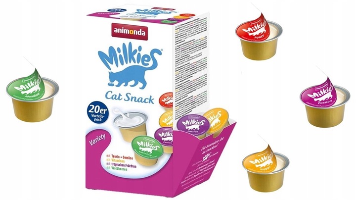 Animonda Milkies Selection 20x15g + Variety 20x15g Mleczny Przysmak dla kot