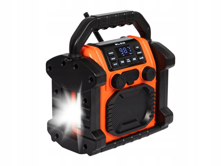 RADIO BUDOWLANE FM 20W RMS BLUETOOTH 5.1 POWERBANK USB-C AUX LED IP55