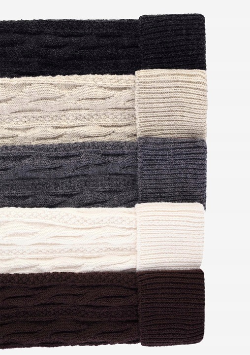 PODKOLANÓWKI DAMSKIE BABUNI GRUBE CIEPŁE Z WEŁNĄ WARKOCZ CERBER 39/42