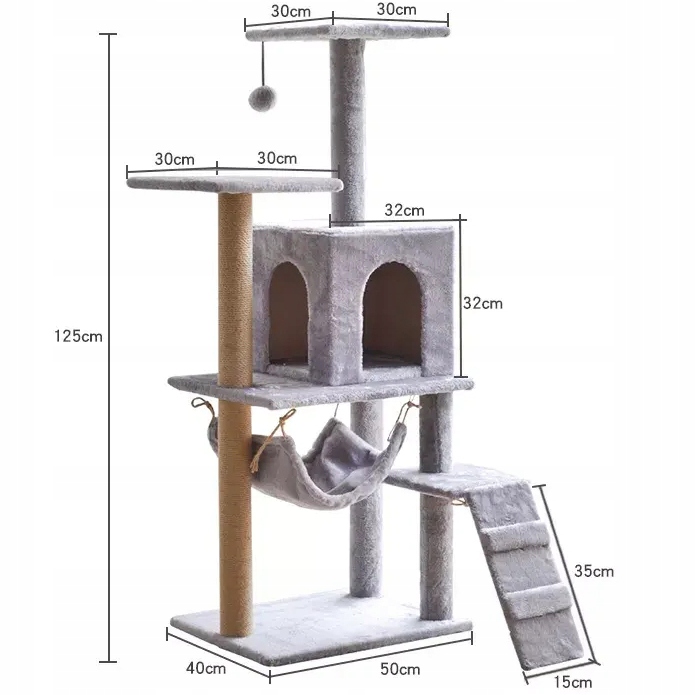 DRAPAK DLA KOTA WIEŻA LEGOWISKO DOMEK 5 POZIOMÓW