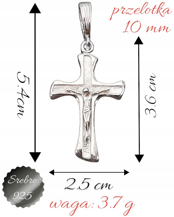 SREBRNY KRZYŻYK z JEZUSEM KRZYŻYK z PASYJKĄ