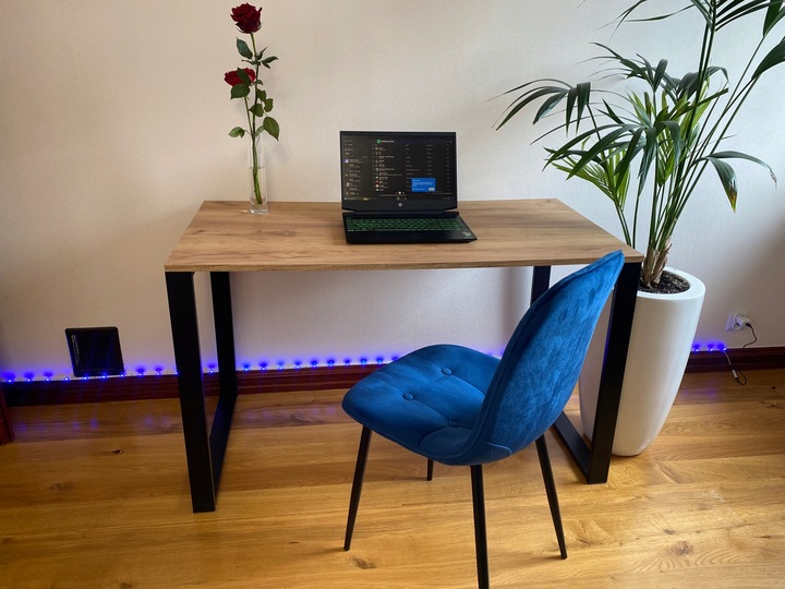 NOGI DO STOŁU BIURKA METALOWE CZARNE 80x72 CM PROFIL 6x2 CM LOFTOWE 2