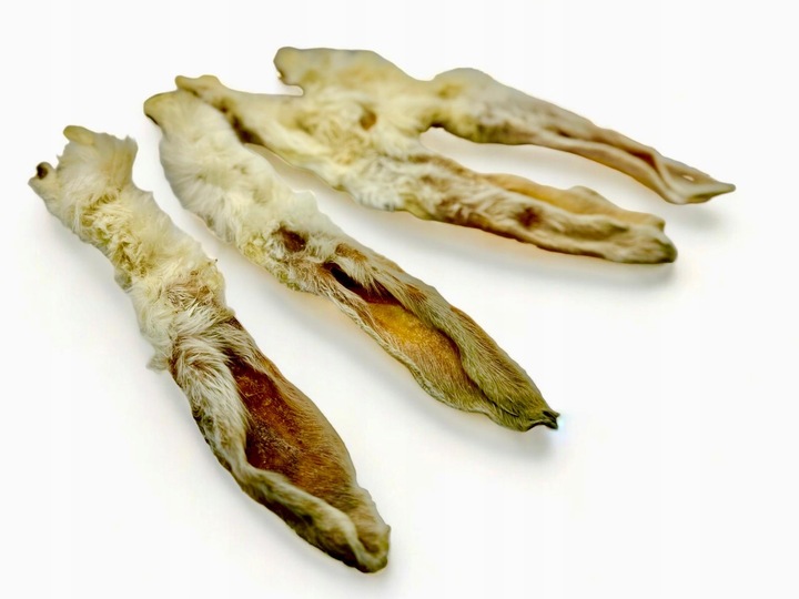 PRZYSMAKI GRYZAK DLA PSA NATURALNE UCHO KRÓLICZE Z FUTREM WŁOSEM 500G