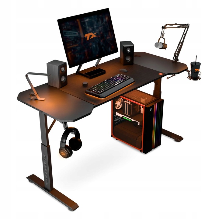 Biurko Gamingowe Regulowane 140x60cm Wysokość 56-79cm STRATOS TREX