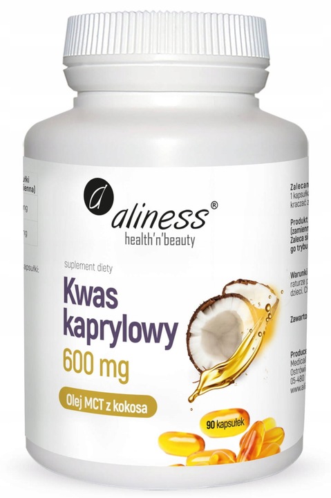 Alliness Kwas kaprylowy 60% C8 600 mg x 90 kaspułek