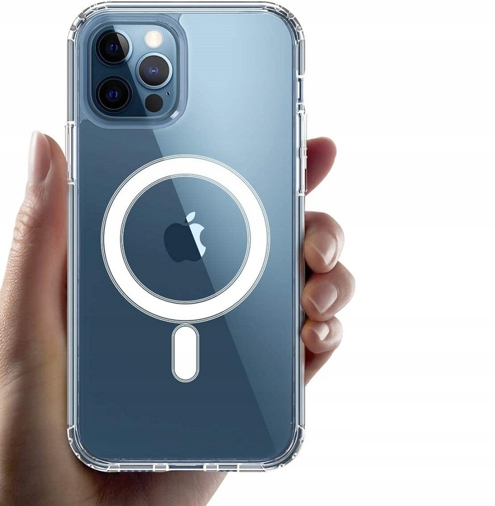 Etui Do iPhone 12/12 Pro +Szkło 9H WZMACNIANE 360° do MAGSAFE CLEAR CASE