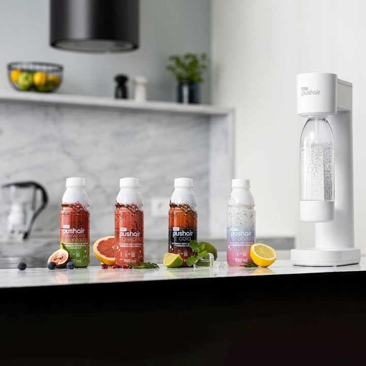 PushAir Saturator do Wody Dafi Syfon Biały + 2 Naboje + Butelka 0,7