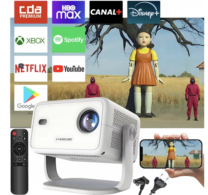 PROJEKTOR SMART MAGCUBIC MULTIMEDIALNY L018 4K 1080 p 650 ANSI 2025