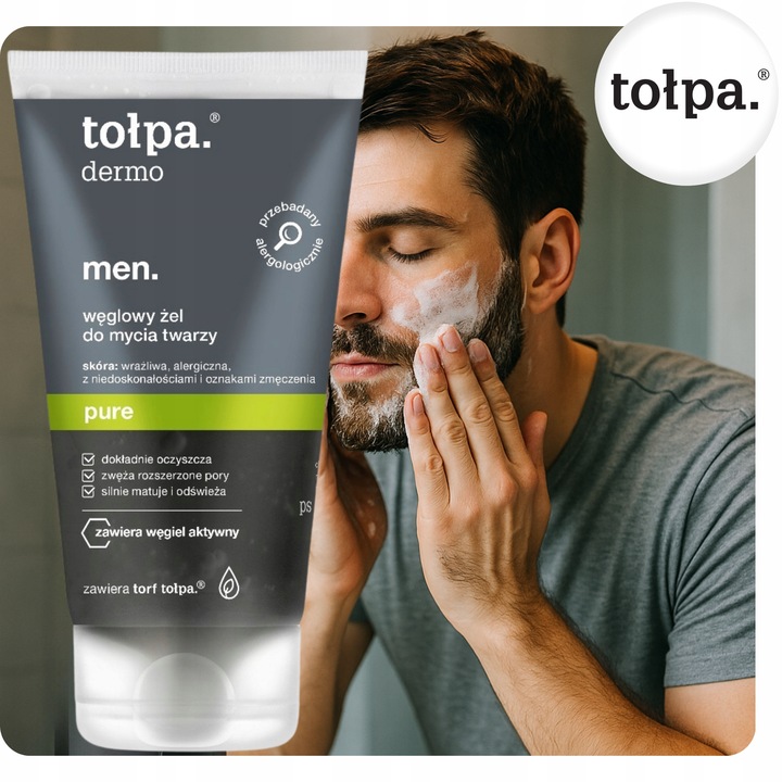 Żel Węglowy Oczyszczający do Mycia Twarzy dla Mężczyzn Men Pure 150 ml