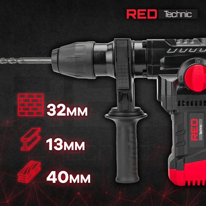 MŁOT UDAROWY MŁOTOWIERTARKA UDAR SDS+ 2200W 6J WALIZKA 3 X WIERTŁO +