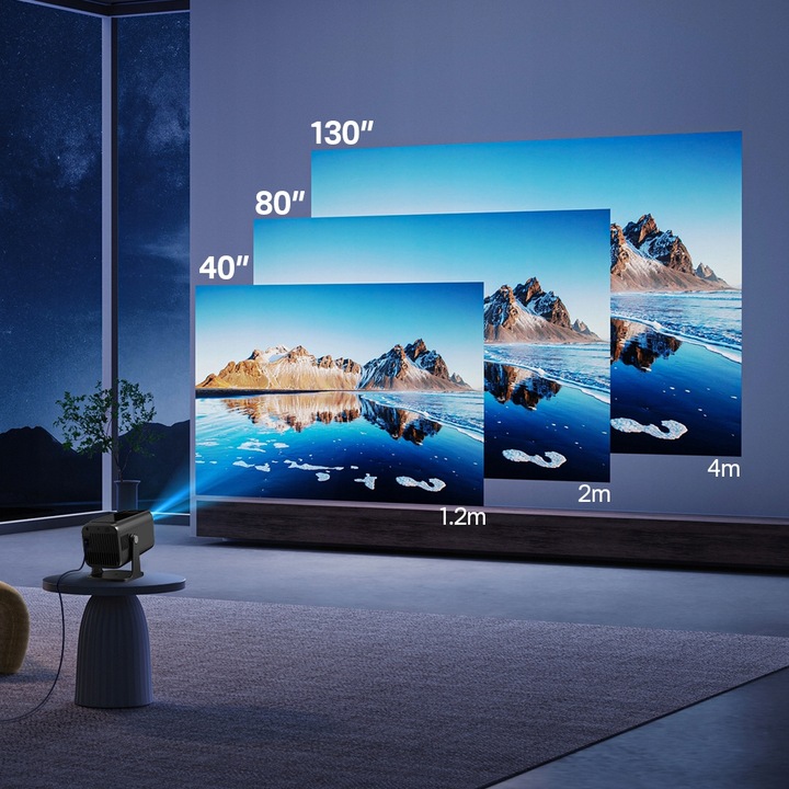 PROJEKTOR RZUTNIK HY320 PRO 4K PRZENOŚNY ANDROID13 LED 1080P WIFI SMART TV