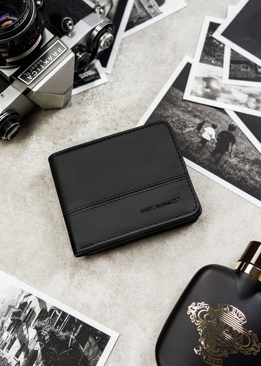Portfel męski klasyczny poziomy RFID STOP mały kompaktowy prezent