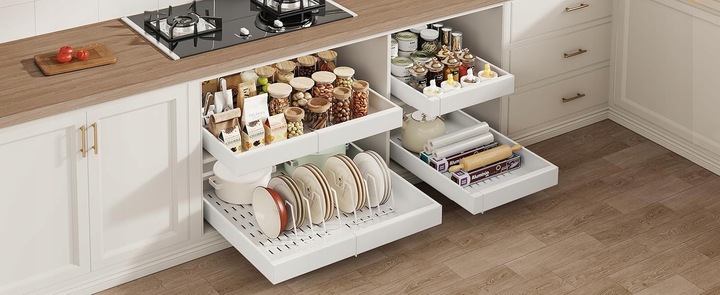 SZUFLADA KUCHENNA WYSUWANA 32-50CM REGULOWANA WYSUWANY KOSZ KUCHENNY