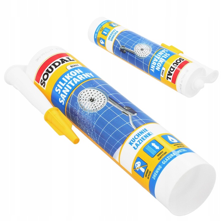 Silikon Sanitarny BIAŁY Łazienki WC Kuchni Płytek Elastyczny Grzybobójczy