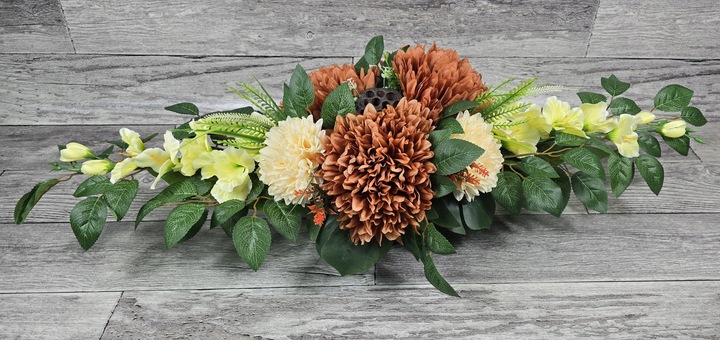 STROIK NA CMENTARZ GRÓB KOMPOZYCJA NAGROBNA KWIATOWA NA WSZYSTKICH