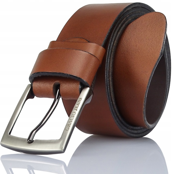 PASEK męski Gracio BRĄZ SZEROKI do spodni JEANS