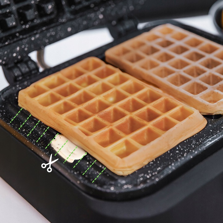 Gofrownica Primaveo 2500W Regulacja Temperatury 2 Duże Chrupiące Gofry