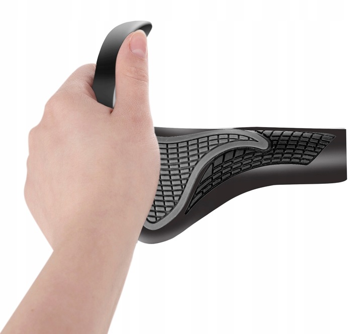 Chwyty Rowerowe 2x Rączki Antypoślizgowe Profilowane Rogi Rowerowe Alu Guma