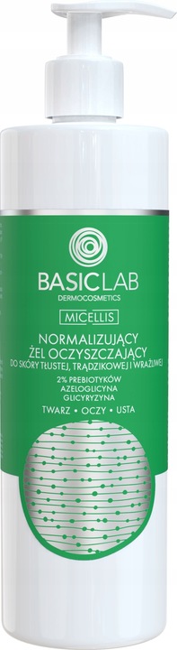 BasicLab Normalizujący Żel Oczyszczający do Skóry Tłustej Trądzikowej 300ml
