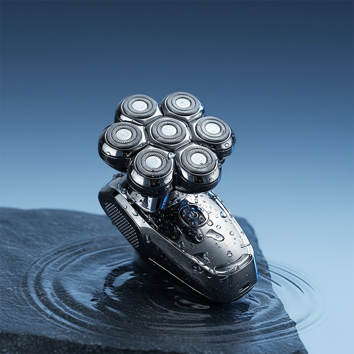 GOLARKA MĘSKA 7 Głowic TRYMER 7D DO GŁOWY BRODY NOSA Tytanowe Ostrza