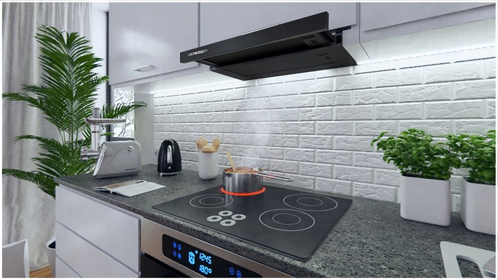 OKAP KUCHENNY PODSZAFKOWY 60cm CZARNY BERDSEN