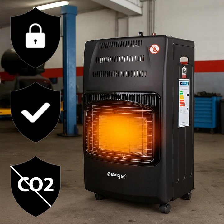 Piec Gazowy na butle 13KG OGRZEWACZ GAZOWY GRZEJNIK MOC 4200W 65m2 REDUKTOR