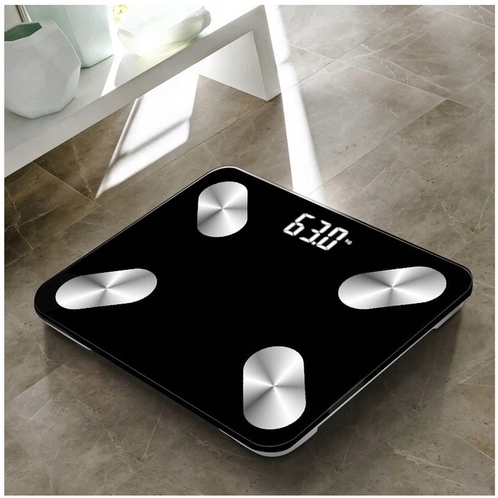 WAGA ŁAZIENKOWA BLUETOOTH SMART INTELIGENTNA ANALITYCZNA BMI DO 180KG