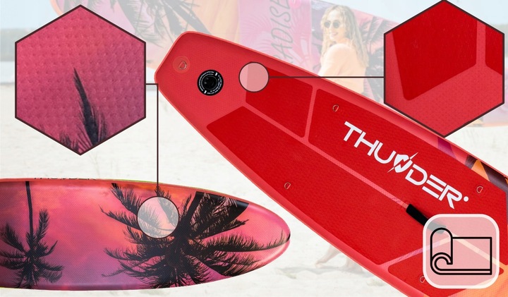 Deska SUP 320CM do pływania bezpieczna pompowana wiosło + akcesoria Thunder