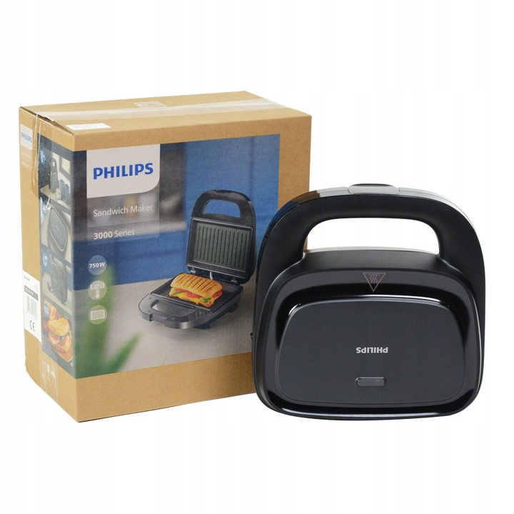 Opiekacz PHILIPS HD2330/90 Seria 3000 DO KANAPEK PANINI 750W czarny