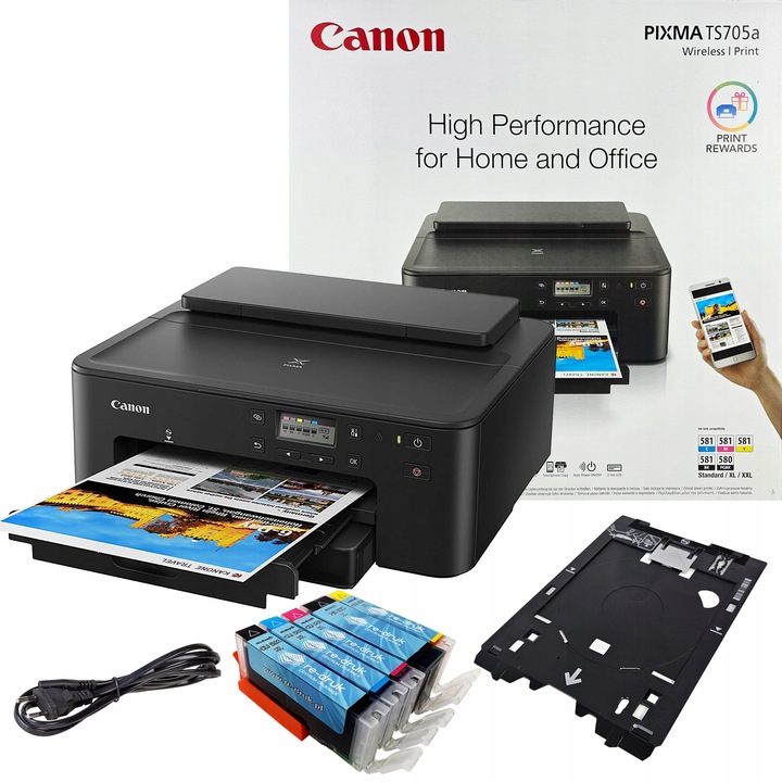 Drukarka jednofunkcyjna atramentowa (kolor) Canon TS705 tusze xxl + GRATIS