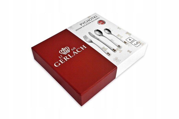 Sztućce dla Dzieci Gerlach Pychotki Grawer Prezent na Chrzest Roczek