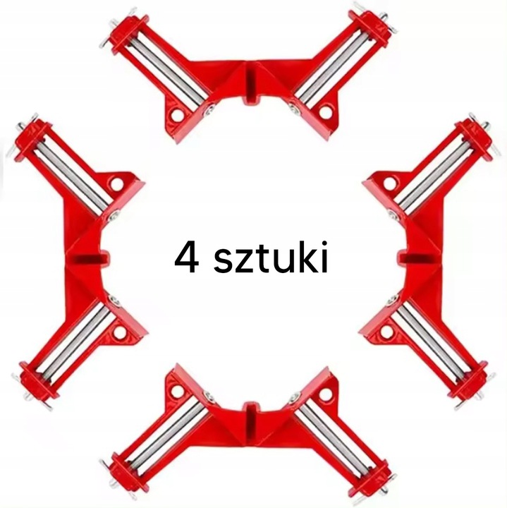 ŚCISK KĄTOWY STOLARSKI IMADŁO NAROŻNE ŚRUBY UCHWYT METALOWY 4 SZT