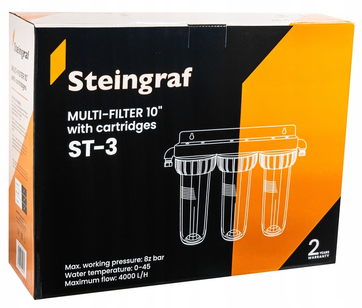 FILTR DO WODY WSTĘPNY KORPUS OBUDOWA FI 1'' GW 3-STOPNIOWY + WKŁADY