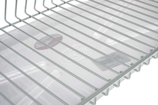 Suszarka do naczyń z tacką 2-poziomowa 50 cm osączarka ociekacz biała