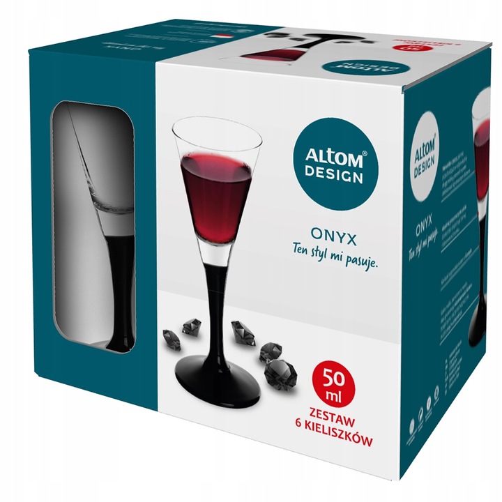 Komplet kieliszków do wódki likieru nalewek Altom Design Onyx 50 ml 6