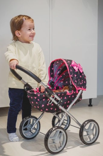 KINDERPLAY WÓZEK DLA LALEK GŁĘBOKI GONDOLA SKŁADANY DASZEK