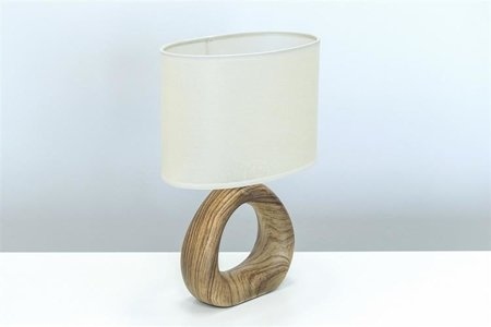 STRUHM Lampka stołowa klasyczna ceramika drewno GOLF E14 WALNUT 03205