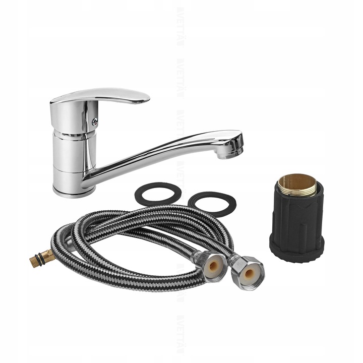 Bateria umywalkowa kuchenna nablatowa długi kran do zlewu chromowa VETTÄ