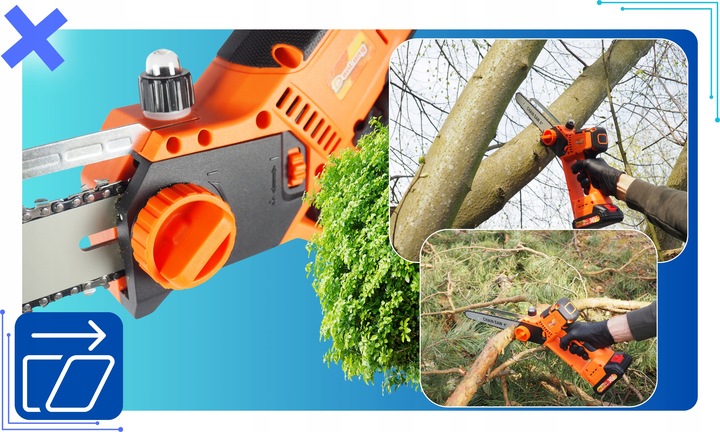 PIŁA AKUMULATOROWA ELEKTRYCZNA MINI 8" + DWA 2X AKUMULATORY 2.0Ah DO